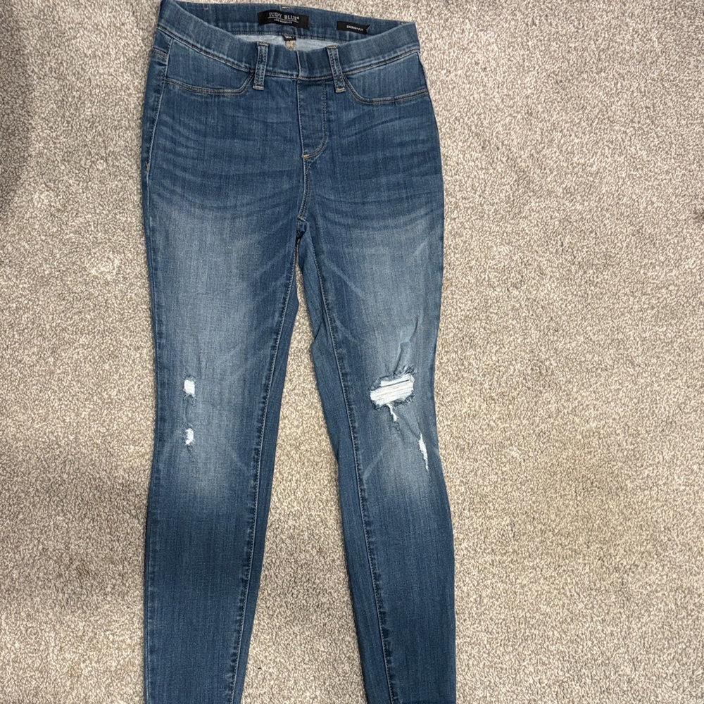 Judy Blue Women's Distressed Blue Skinny Jeans